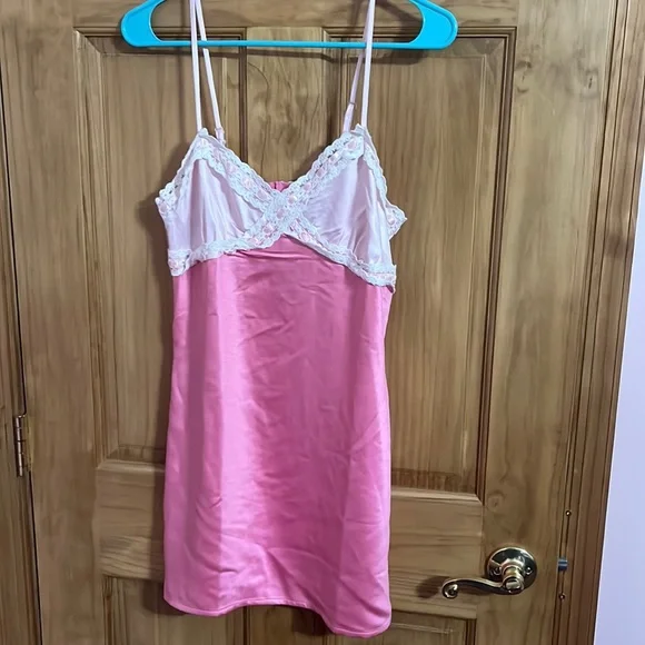strapless open back dress Women's Chasing Love Satin Slip Dress in Pink Purple